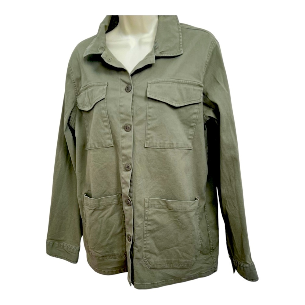 Sanctuary Olive Green Women's Jacket Shacket Button Up Military Casual Top